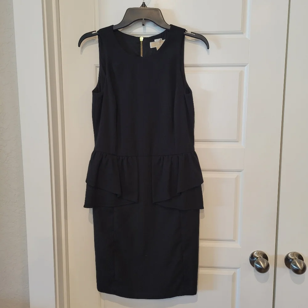 Michael Kors Jersey Peplum Dress in Black Size 4